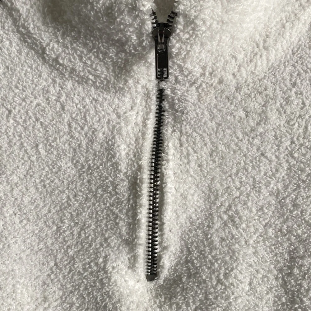 fuzzy white quarter zip top - Picture 2 of 4